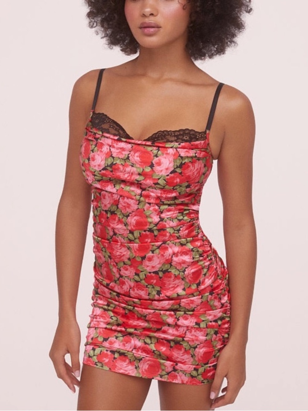 For Love & Lemons Madeline Mini Dress Peekaboo Satin Floral Women's Sz Small NWT